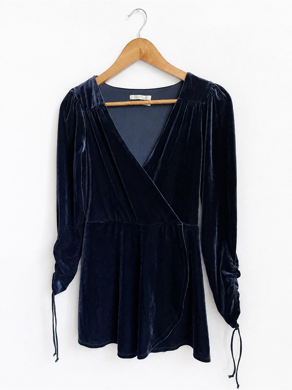 Urban Outfitters Navy Velvet Wrap Romper